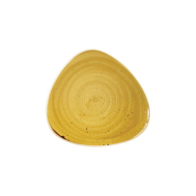 Churchill Stonecast Giallo Senape Puntinato Piatto Piano Triangolare 22,9 cm 12 Pezzi