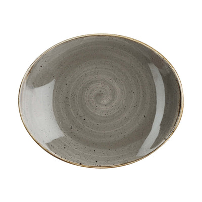 Churchill Stonecast Grigio Puntinato Vassoio Ovale 19,2x16,4 cm 12 Pezzi