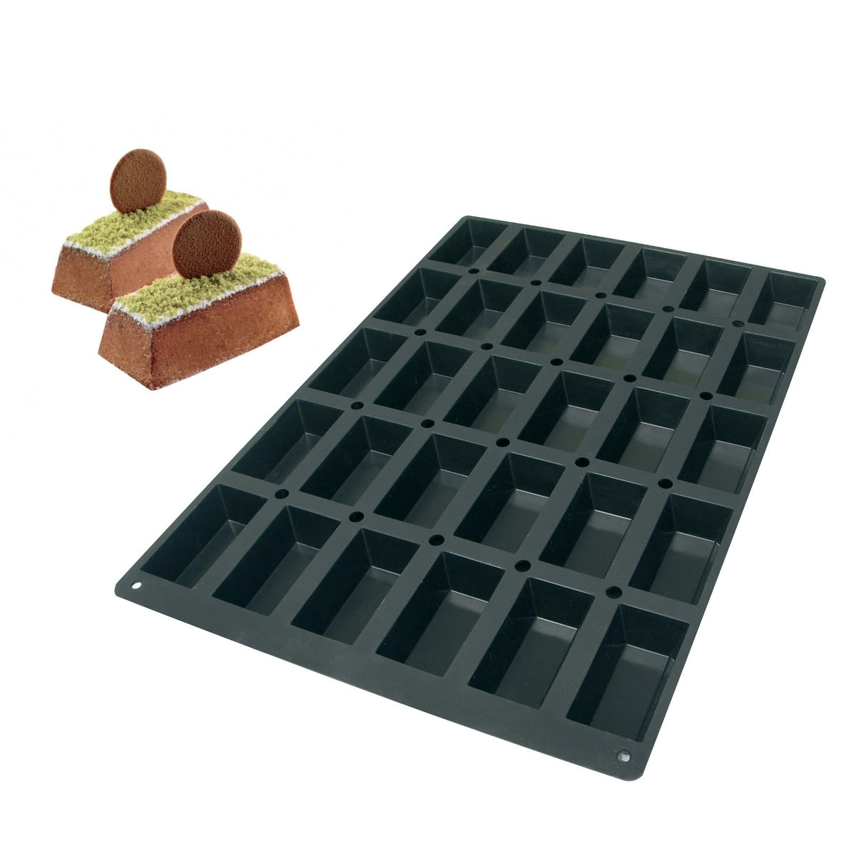 Stampo in Silicone 60x40 cm 30 Mini Cake Financier 9,9x4,3 cm