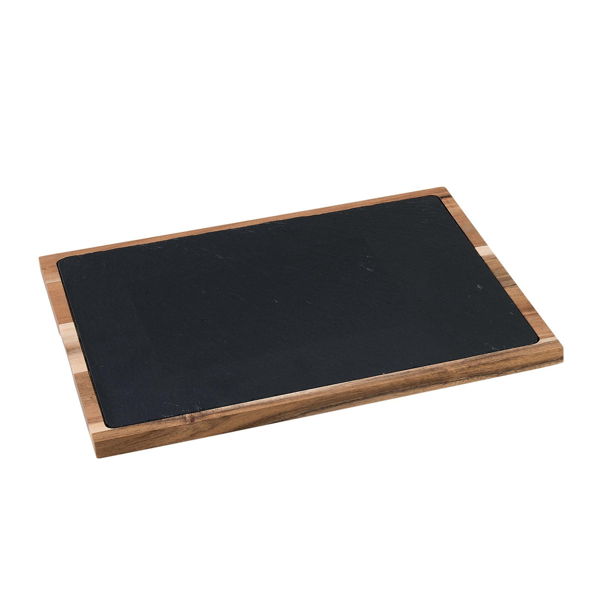 Vassoio Rettangolare in Legno con Ardesia Interna 35x29 cm