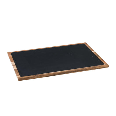 Vassoio in Legno con Ardesia Interna 35x20 cm