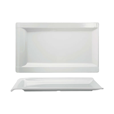 Tognana Vassoio Rettangolare con Falda in Melamina Bianca 38x22,8 cm 6 Pezzi