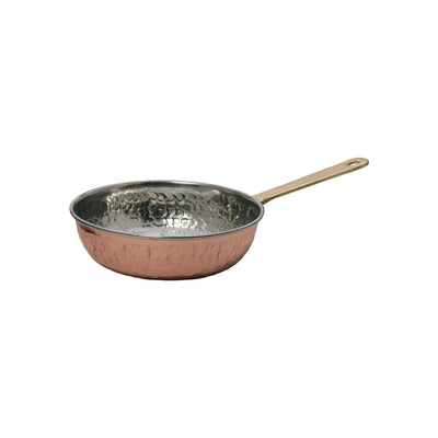 Padella 1 Manico Rame Stagnato Martellato 14 cm