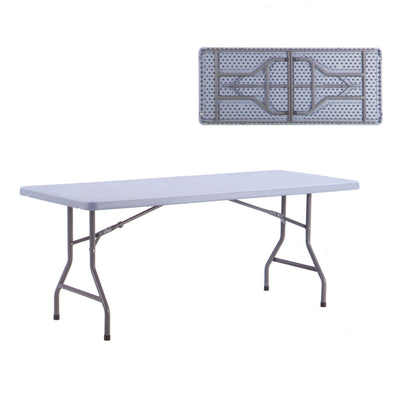 Tavolo Catering Rettangolare con Gambe Pieghevoli in Polietilene 183x75 cm