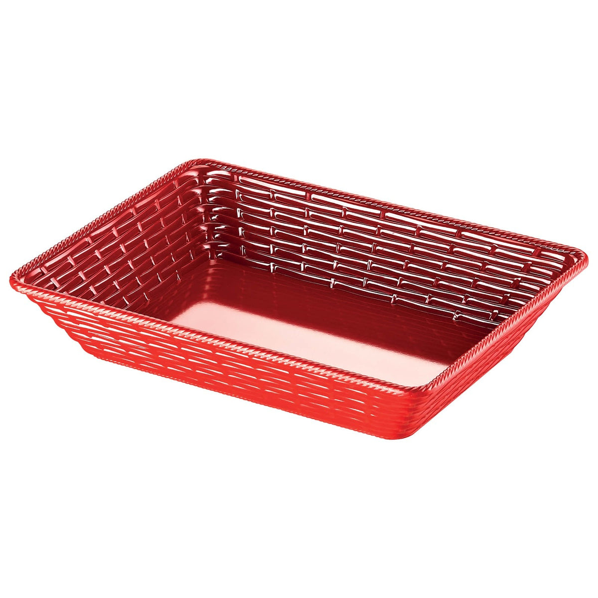 Hena Cestino Rettangolare in Melamina Rosso 37x27 cm H 8 cm