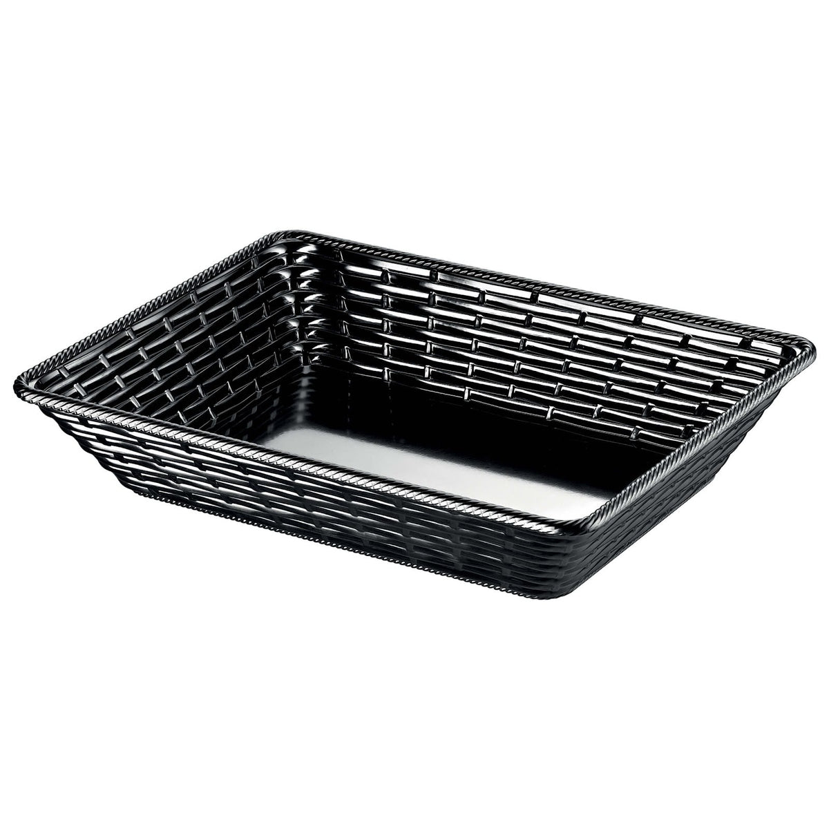 Hena Cestino Rettangolare in Melamina Nero 37x27 cm H 8 cm