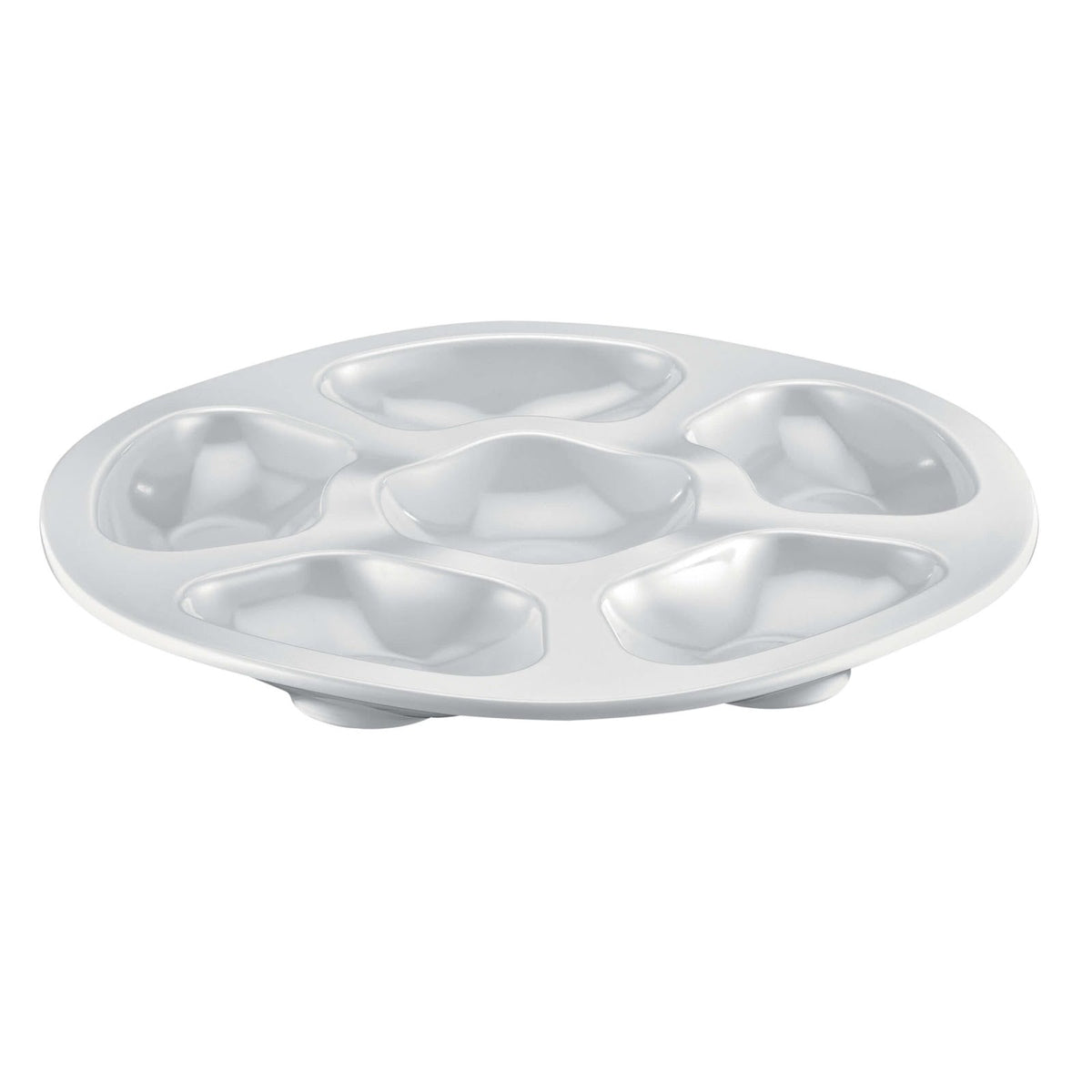 Vassoio in Melamina Bianca 6 Scomparti 28 cm 1 Pezzo