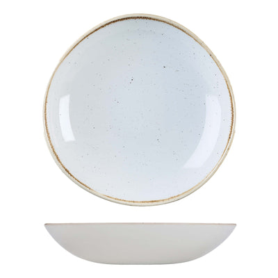 Churchill Stonecast Bianco Puntinato Organic Piatto Fondo Coppa Ø 25,3 cm 12 Pezzi