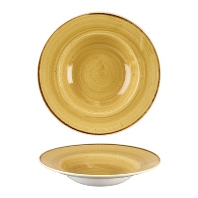 Churchill Stonecast Giallo Senape Puntinato Piatto Pasta Ø 28 cm 12 Pezzi