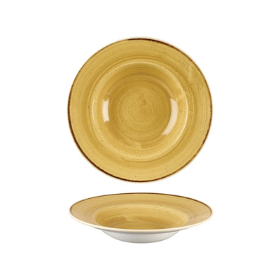 Churchill Stonecast Giallo Senape Puntinato Piatto Pasta Ø 24 cm 12 Pezzi