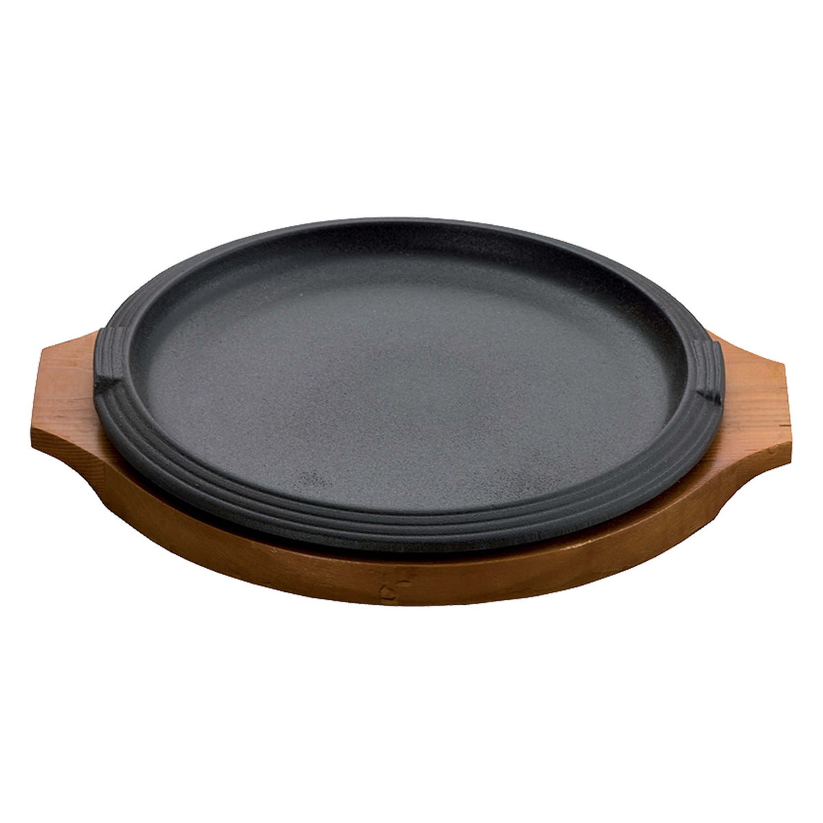 ILSA Piatto in Ghisa con Vassoio Tondo in Legno Ø 31 cm 1 Pezzo
