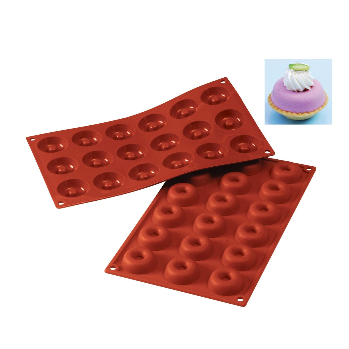 Stampo in Silicone 18 Savarin Piccolo Ø 4,1 cm H 1,2 cm 1 Pezzo