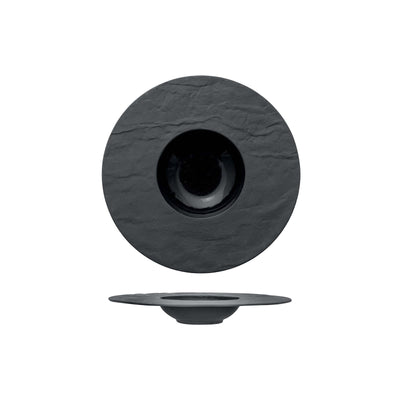 Pasta Bowl Effetto Pietra Nero 34 cm 2 Pezzi