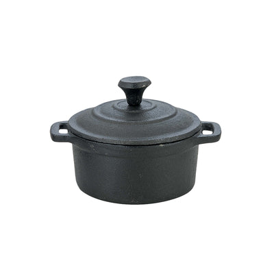 Mini Casseruola Tonda in Ghisa con Manici e Coperchio Ø 9 cm
