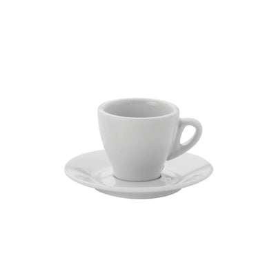 Praga Piattino per Tazzina Caffè in Porcellana Bianca 6 Pezzi
