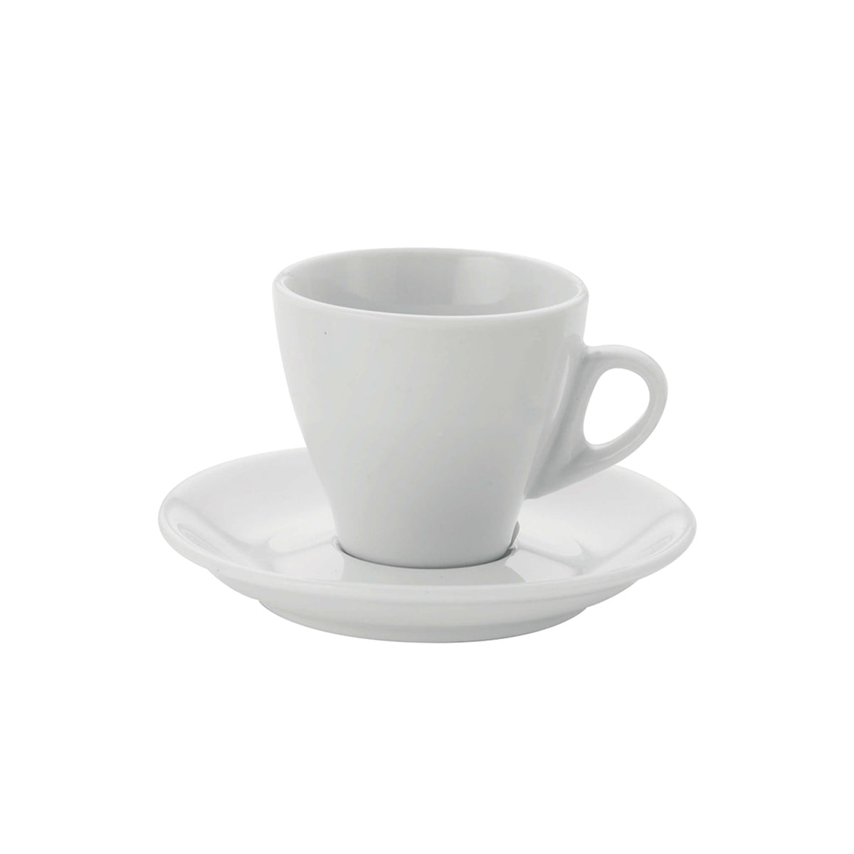 Praga Piattino per Tazza da Tè in Porcellana Bianca 6 Pezzi