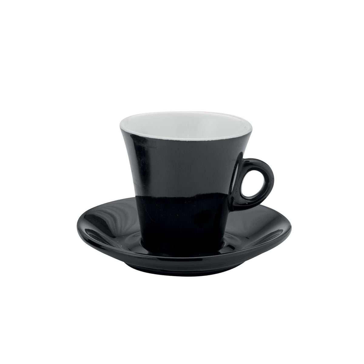 Oslo Piattino Nero per Tazza da Tè 6 Pezzi