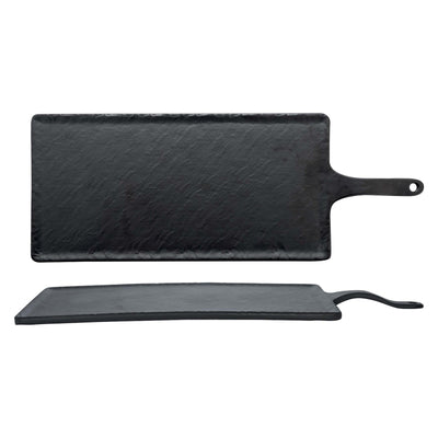 Vassoio Rettangolare in Melamina Wengè con Manico 40x20 cm