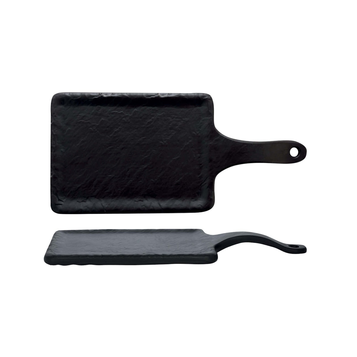 Vassoio Rettangolare in Melamina Wengè con Manico 17,5x13 cm