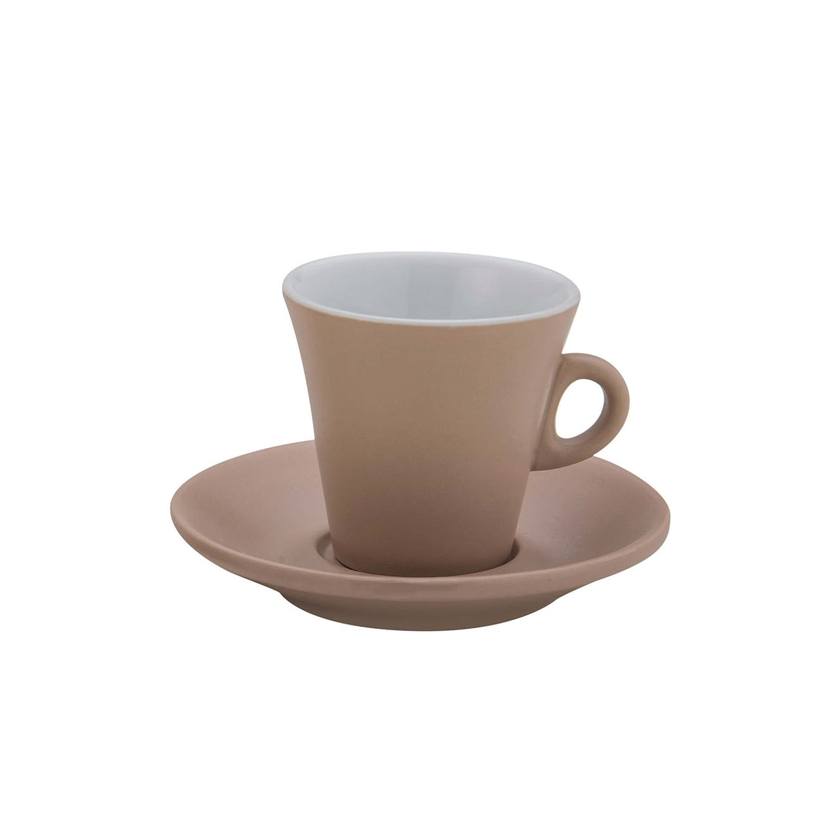 Oslo Tazza Tè Tortora Interno Bianco 18 cl 6 Pezzi