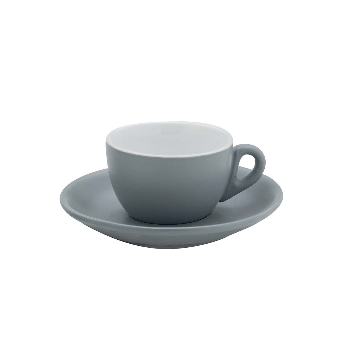 Parigi Tazza Tè Grigio Opaco Interno Bianco 18 cl 6 Pezzi