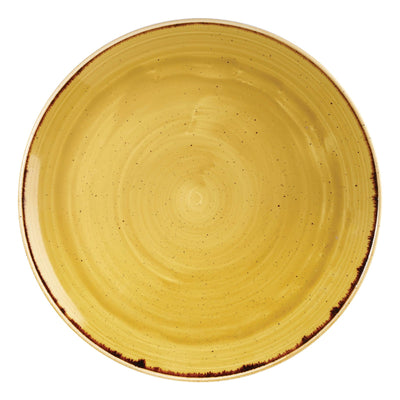 Churchill Stonecast Giallo Senape Puntinato Piatto Piano Ø32,4 cm 6 Pezzi