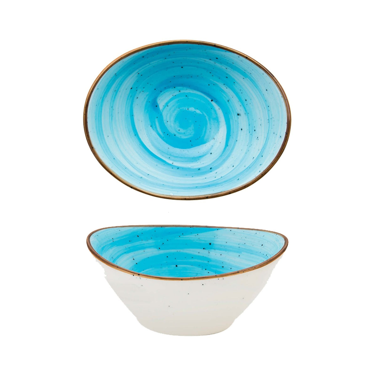 Coppetta Ovale Svasata Grande Azzurra 9,9x7,9 cm 4 Pezzi
