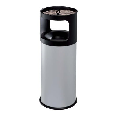Posacenere Gettacarte Antifuoco Inox Grigio 50 Litri Diametro 33 cm H 81