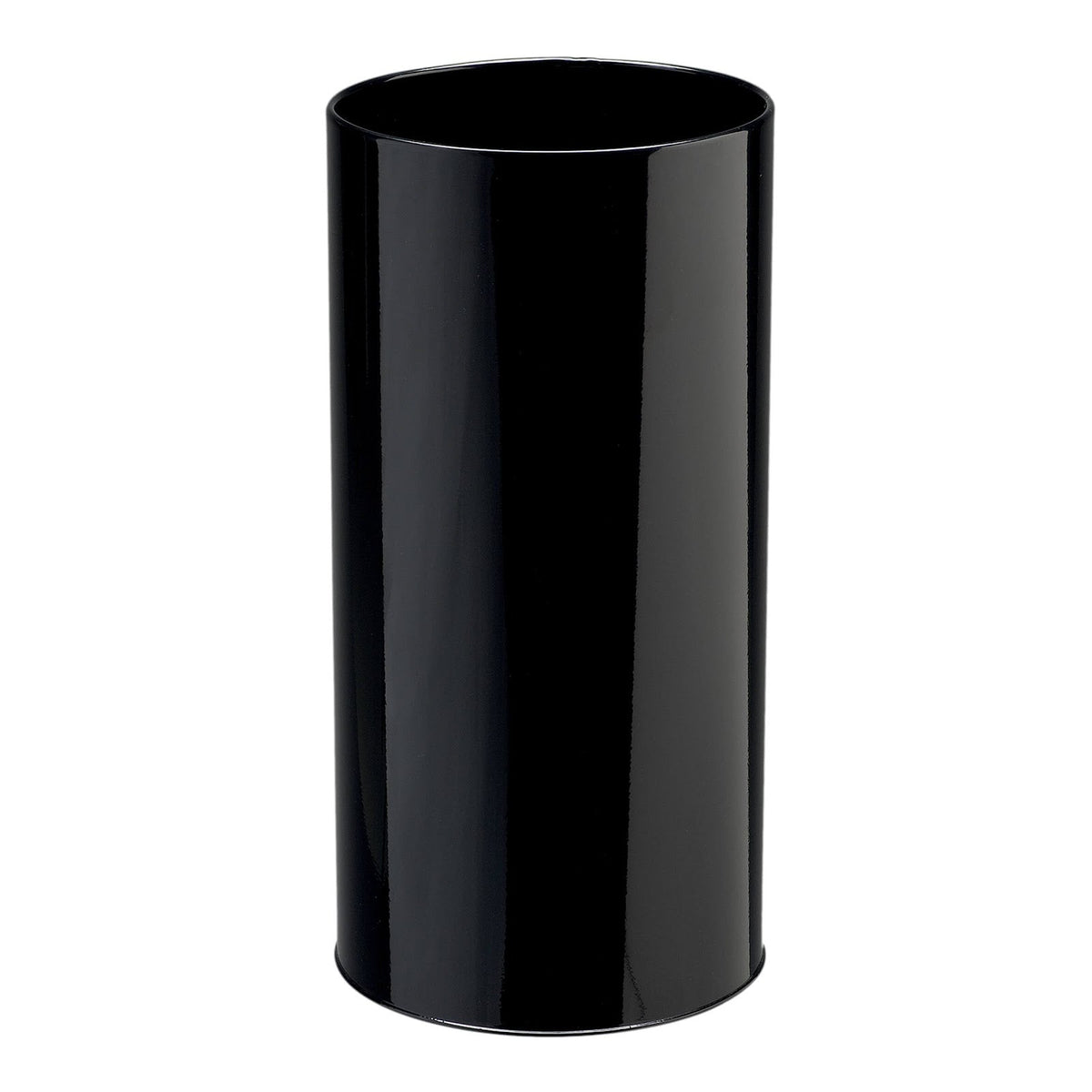 Pluvio Portaombrelli in Acciaio Inox Nero Lucido 22 Litri Diametro 24 cm H 50