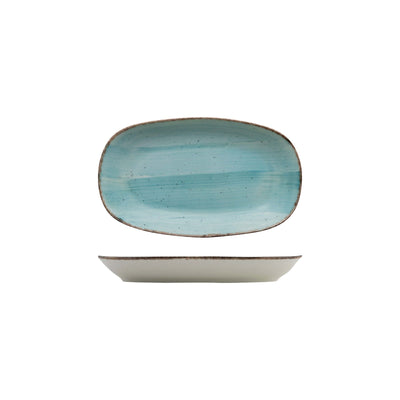 Gural Avanos Azzurro Vassoio Fondo New Bone China 19x11 cm 12 Pezzi