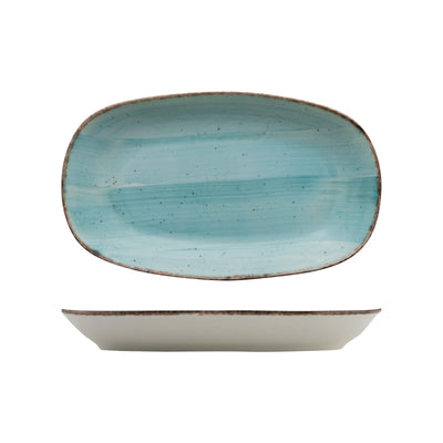 Gural Avanos Azzurro Vassoio Fondo New Bone China 34x20 cm 6 Pezzi