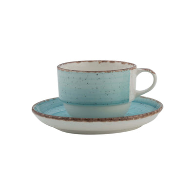 Gural Avanos Azzurro Piattino per Tazza da Tè New Bone China Ø 14,8 cm 12 Pezzi