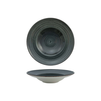Gural Avanos Antracite Piatto Pasta in New Bone China Decorato a Mano Ø 26 cm 6 Pezzi