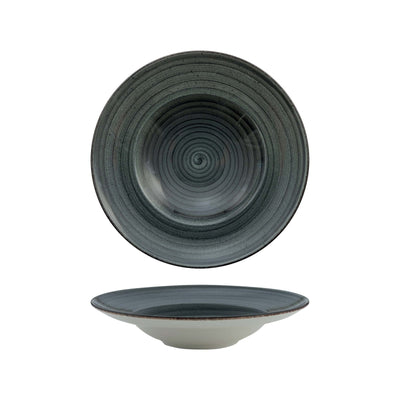 Gural Avanos Antracite Piatto Pasta in New Bone China Decorato a Mano Ø 30 cm 6 Pezzi