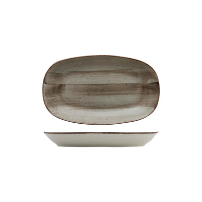 Gural Avanos Terra Vassoio Fondo New Bone China cm 19x11 12 Pezzi
