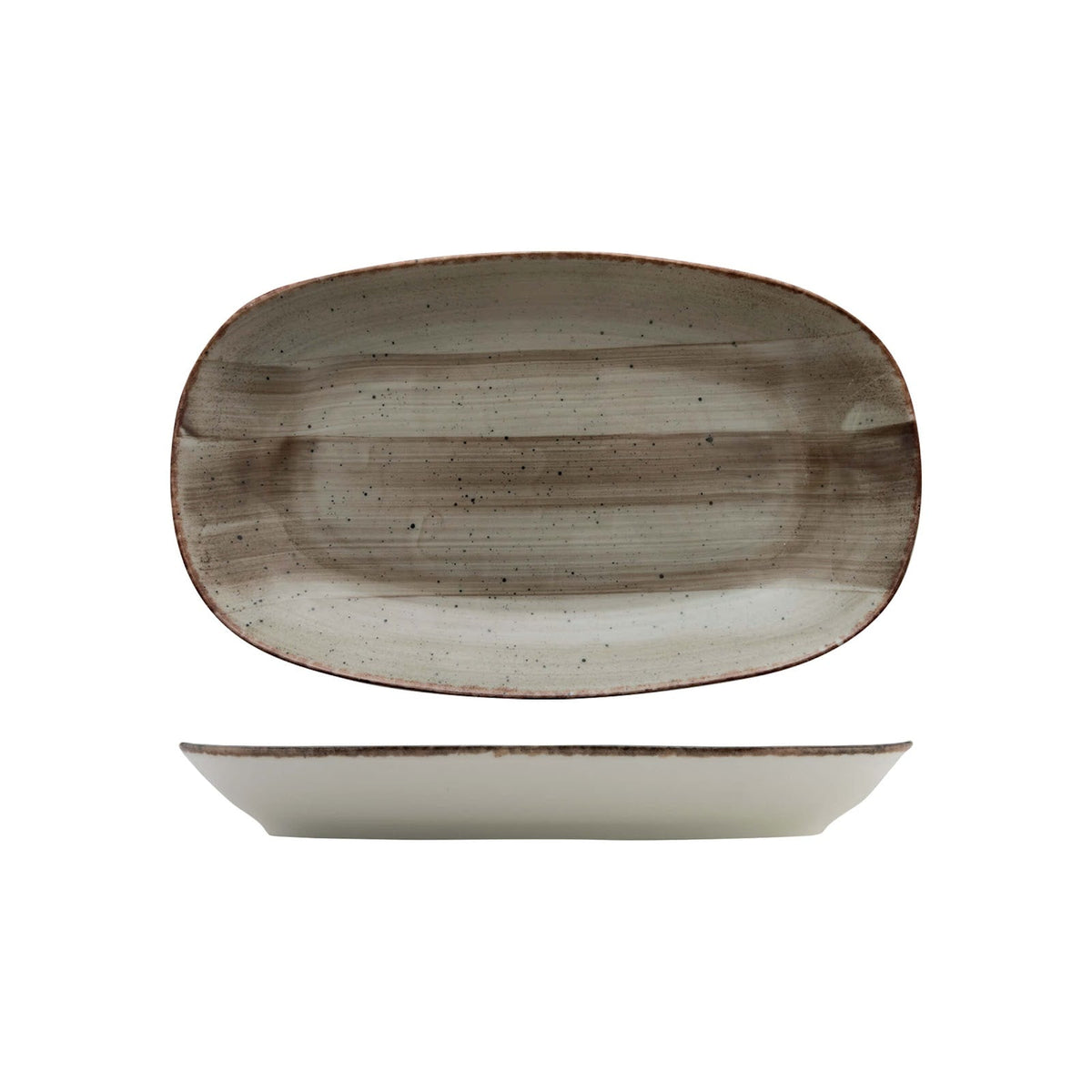 Gural Avanos Terra Vassoio Fondo New Bone China cm 29x17 6 Pezzi