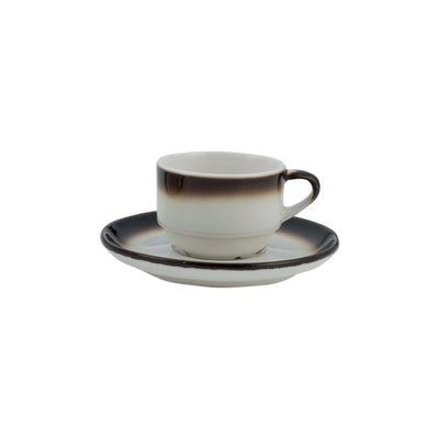 Gural Marmaris Brown Tazza Caffè Impilabile New Bone China 9 cl 12 Pezzi