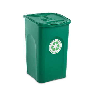Pattumiera per Raccolta Differenziata Verde 50 Litri 37x37 cm H 56