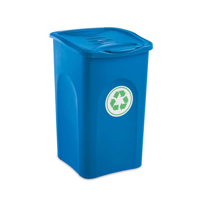 Pattumiera per Raccolta Differenziata Blu 50 Litri 37x37 cm H 56