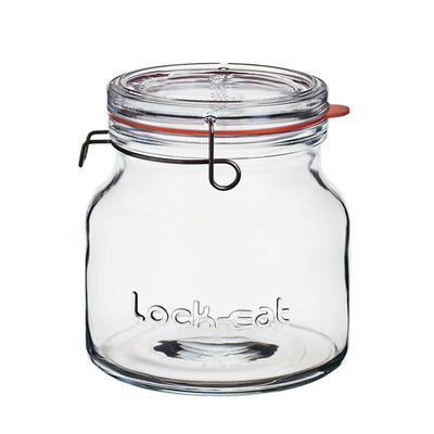 Lock Eat Barattolo in Vetro con Tappo e Guarnizione 1,5 L 6 Pezzi