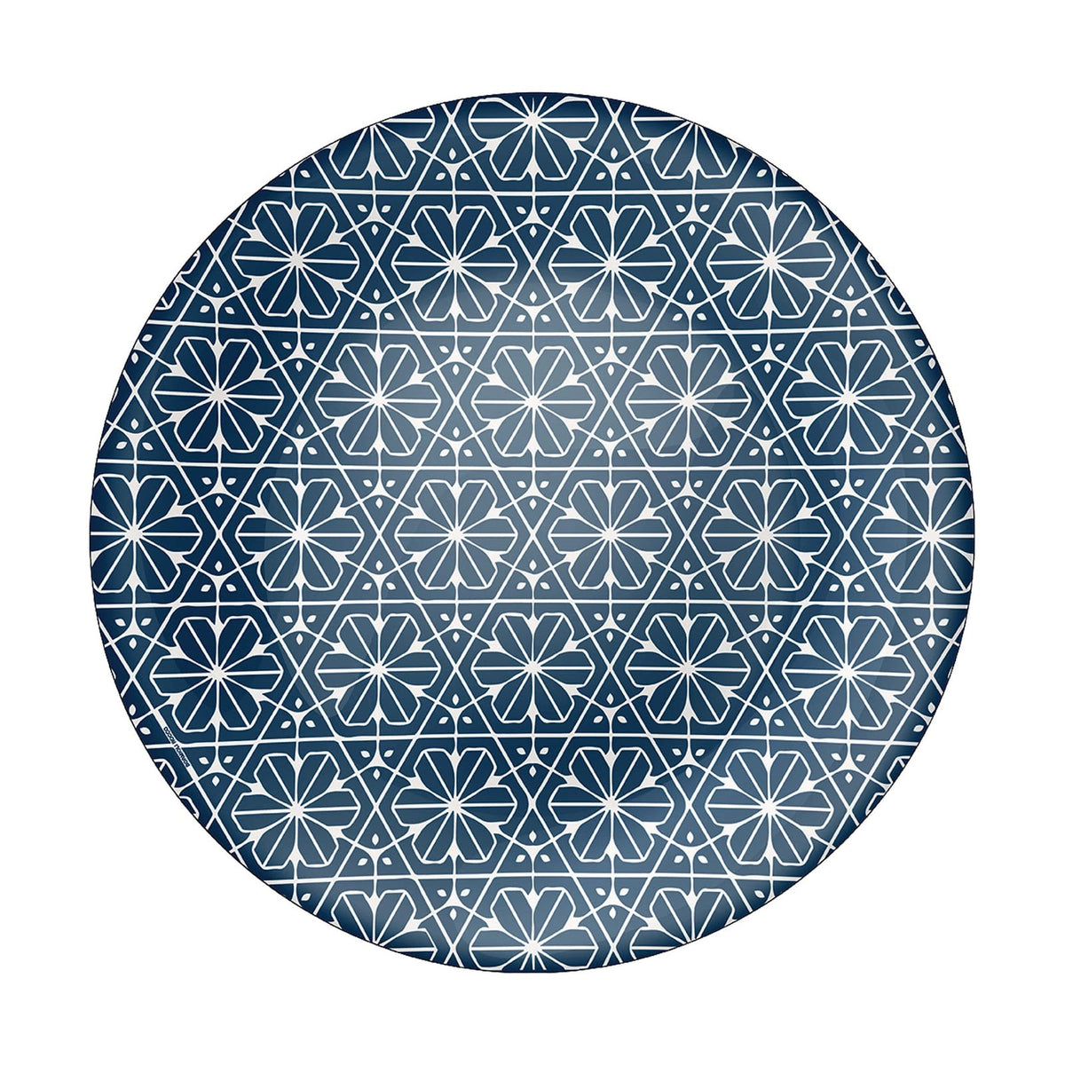 Maiolica Blue Piatto Piano in Vetro Decorato 26,8 cm 6 Pezzi
