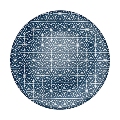 Maiolica Blue Piatto Piano in Vetro Decorato 26,8 cm 6 Pezzi