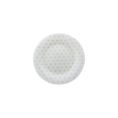 Ceramic Beige Piatto Frutta in Vetro Decorato 21 cm 6 Pezzi