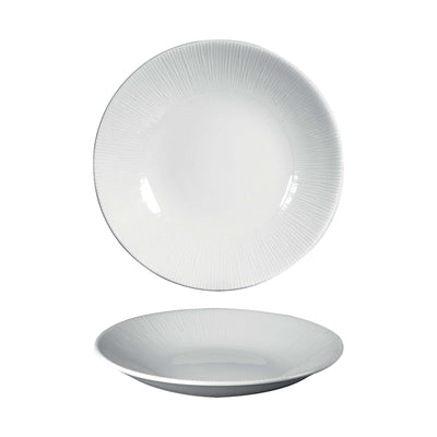 Churchill Bamboo Rilievo Bianco Piatto Fondo Coupe in Ceramica 28,1 cm 12 Pezzi