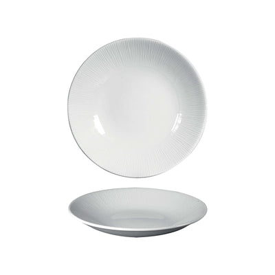 Churchill Bamboo Rilievo Bianco Piatto Fondo Coupe in Ceramica 25,5 cm 12 Pezzi