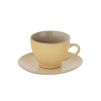 Stone Rustic Piattino per Tazza Tè Giallo Senape 15,1 cm 6 Pezzi