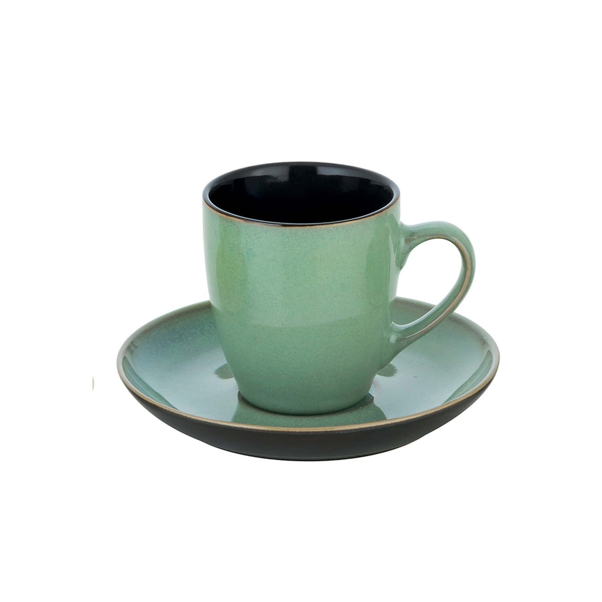 Stone Charm Tazza Tè Verde Interno Marrone Scuro 22 cl senza Piattino 6 Pezzi