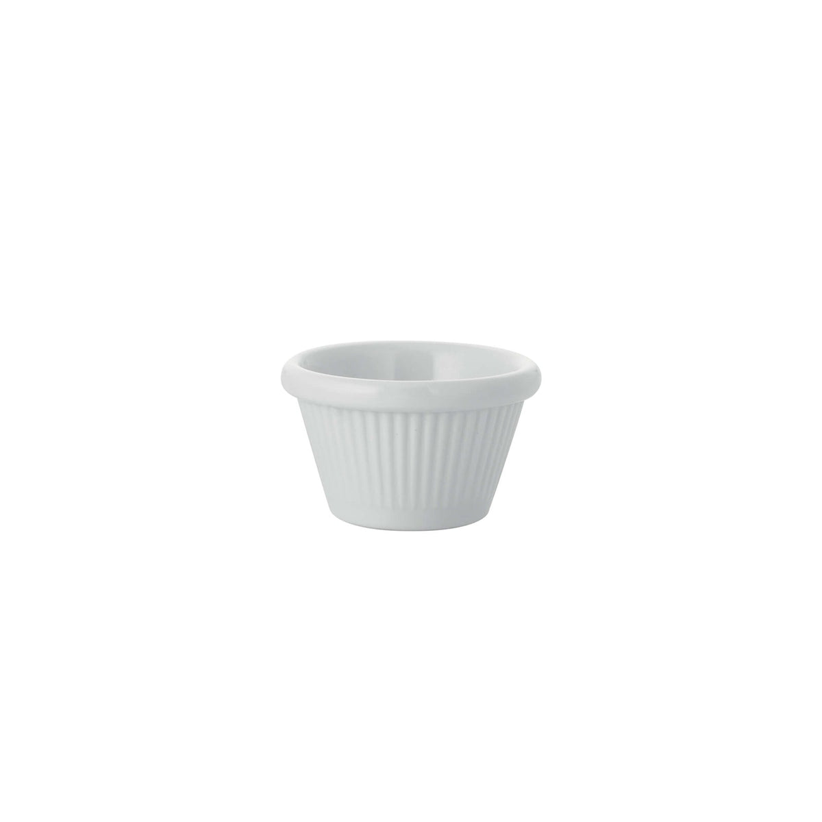 Coppetta Ramequin Costolata in Melamina Bianca Ø 6 cm H 3,5 cm 12 Pezzi