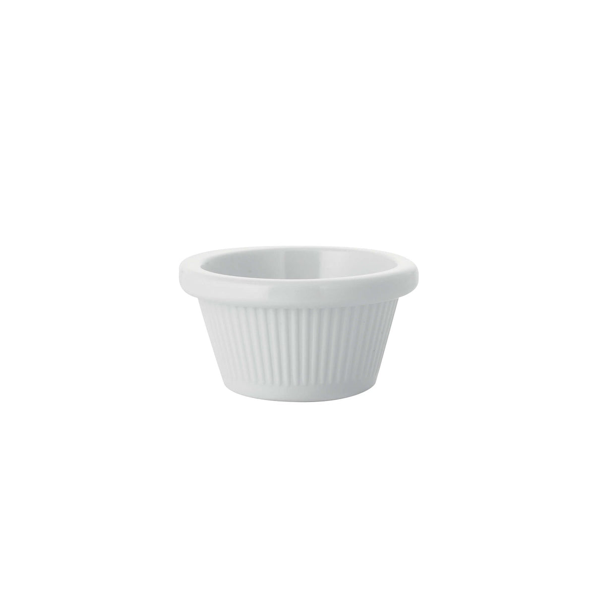 Coppetta Ramequin Costolata in Melamina Bianca Ø 8 cm H 4 cm 12 Pezzi
