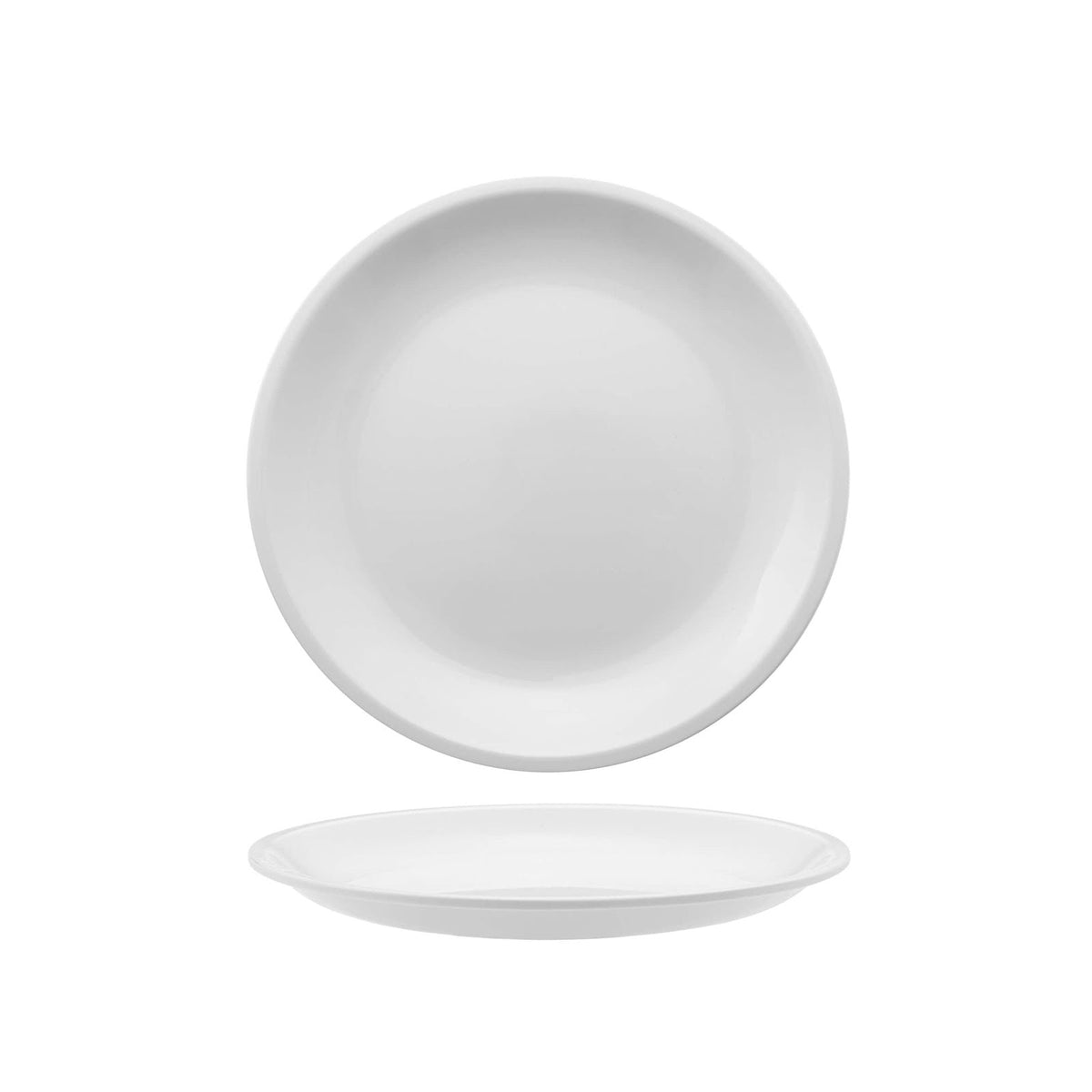 Piatto Piano in Melamina Bianca 19,5 cm 12 Pezzi
